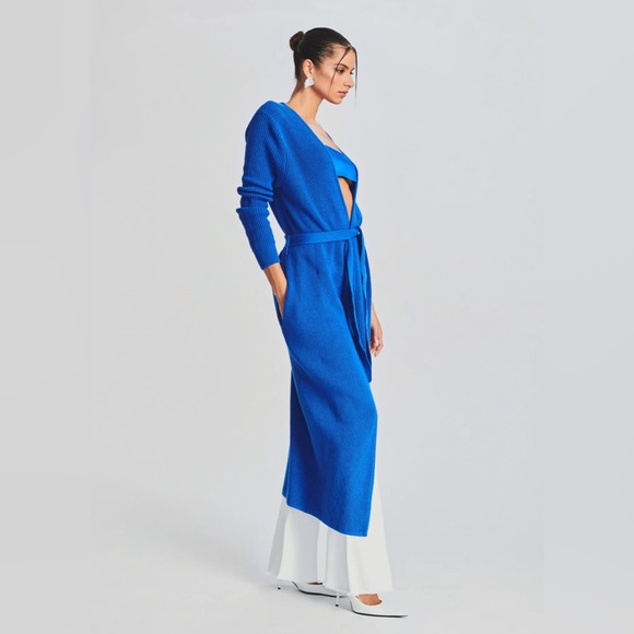 SER.O.YA KAMILA KNIT Duster CARDIGAN XS Royal Blue - Picture 4 of 9